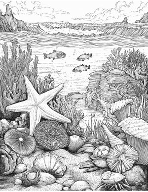 Free Tide Pool Coloring Pages - 5