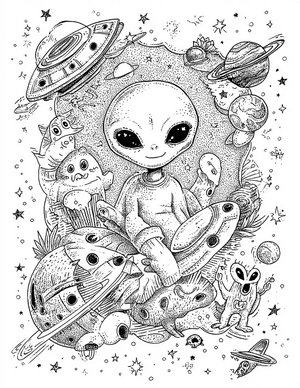 Free Alien Baby Coloring Pages - 6
