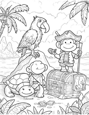 Free Pirate Animal Coloring Pages - 6