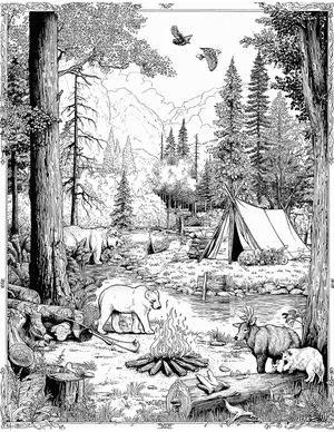 Free Bushcraft Coloring Pages - 6