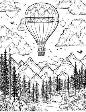 Free Hotairballoon Coloring Pages - 6