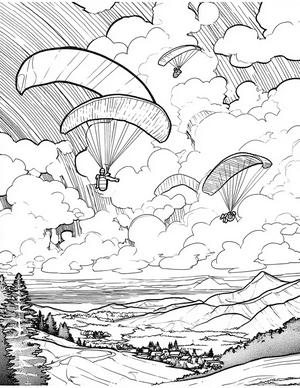 Free Paragliding Coloring Pages - 6