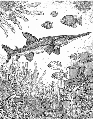 Free Paddlefish Coloring Pages - 6