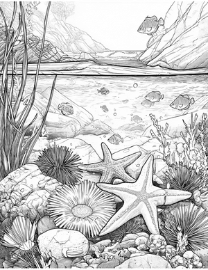 Free Tide Pool Coloring Pages - 6