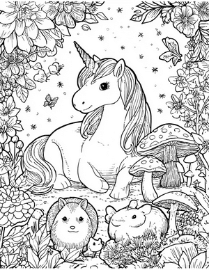 Free Unicorn Coloring Pages - 7