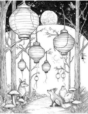 Free Lantern Coloring Pages - 7