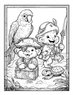 Free Pirate Animal Coloring Pages - 7