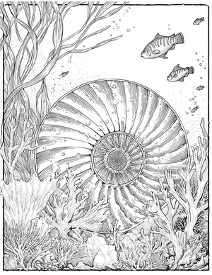 Free Nautilus Shell Coloring Pages - 7