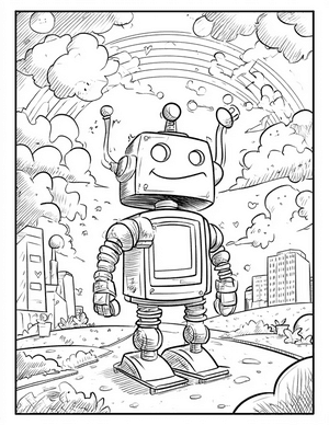 Free Robot Pet Coloring Pages - 7