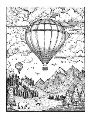 Free Hotairballoon Coloring Pages - 7