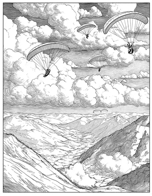 Free Paragliding Coloring Pages - 7