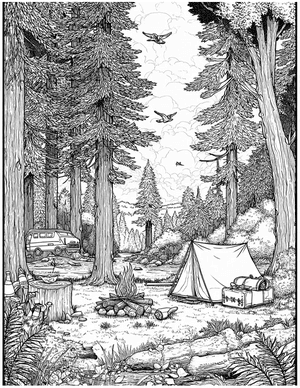 Free Bushcraft Coloring Pages - 7