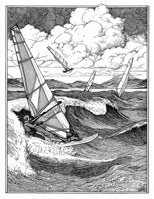 Free Windsurfing Coloring Pages - 7