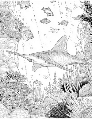 Free Paddlefish Coloring Pages - 7