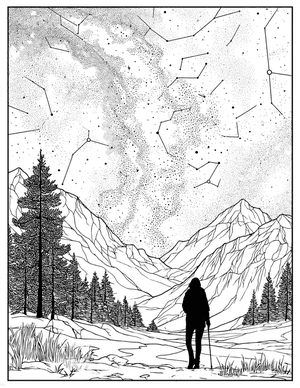 Free Stargazing Coloring Pages - 8