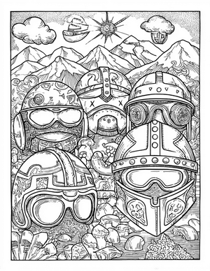 Free Helmet Coloring Pages - 7