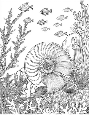 Free Nautilus Shell Coloring Pages - 8