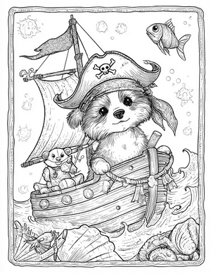 Free Pirate Animal Coloring Pages - 8