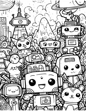 Free Robot Pet Coloring Pages - 8