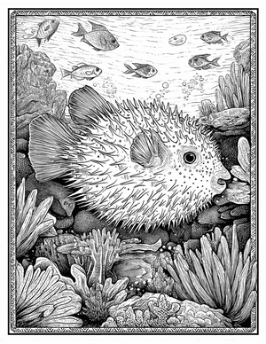 Free Pufferfish Coloring Pages - 8