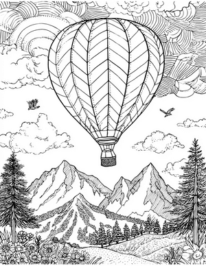 Free Hotairballoon Coloring Pages - 8