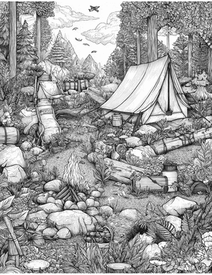 Free Bushcraft Coloring Pages - 8