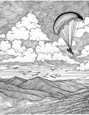 Free Paragliding Coloring Pages - 8