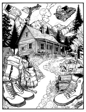 Free Cabin Coloring Pages - 8