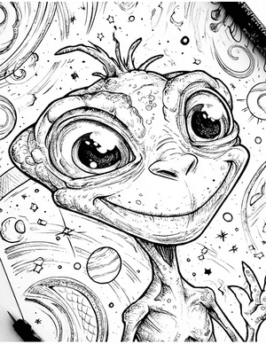 Free Alien Baby Coloring Pages - 9