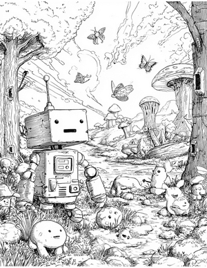 Free Robot Animal Coloring Pages - 9