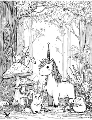 Free Unicorn Coloring Pages - 9