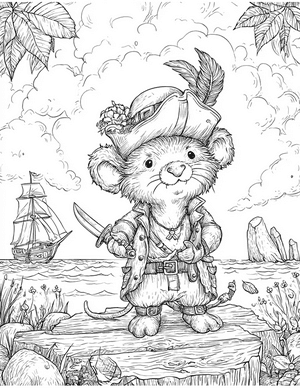 Free Pirate Animal Coloring Pages - 9