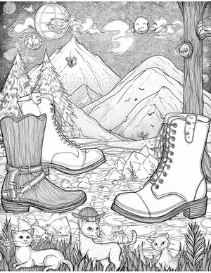 Free Boots Coloring Pages - 9