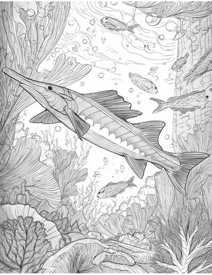 Free Paddlefish Coloring Pages - 9