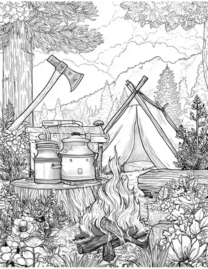 Free Bushcraft Coloring Pages - 9