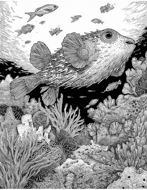 Free Pufferfish Coloring Pages - 9