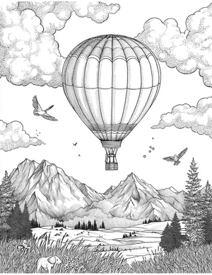 Free Hotairballoon Coloring Pages - 9