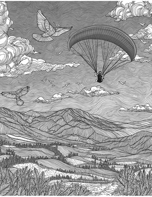 Free Paragliding Coloring Pages - 9