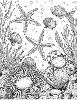 Free Tide Pool Coloring Pages - 9