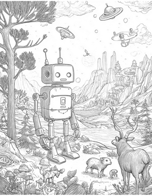 Free Robot Animal Coloring Pages - 10