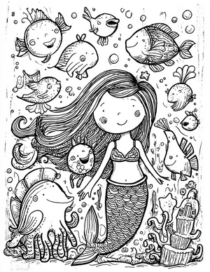 Free Mermaid Friend Coloring Pages - 10