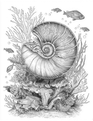 Free Nautilus Shell Coloring Pages - 10