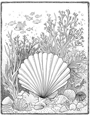 Free Scallop Coloring Pages - 10