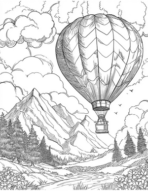 Free Hotairballoon Coloring Pages - 10