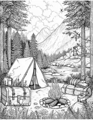 Free Bushcraft Coloring Pages - 10