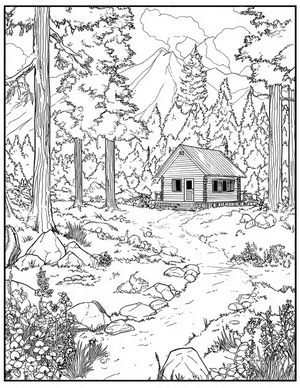 Free Cabin Coloring Pages - 10