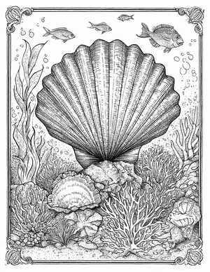 Free Scallop Coloring Pages - 11