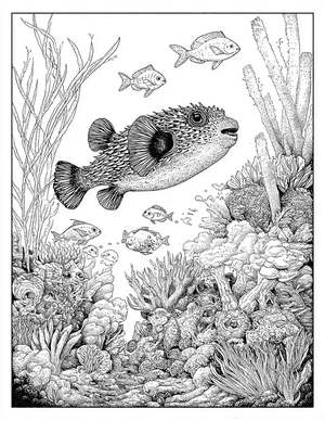 Free Pufferfish Coloring Pages - 11
