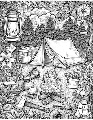 Free Bushcraft Coloring Pages - 11