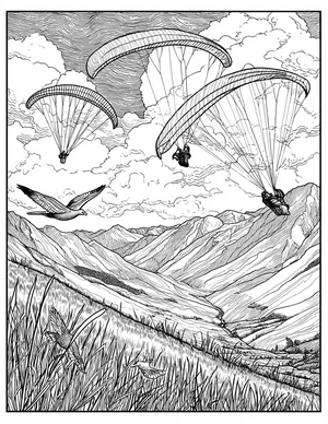 Free Paragliding Coloring Pages - 11
